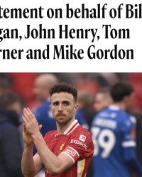 必赢官网-芬威体育集团高层悼念若塔：所有人深深怀念他的存在，YNWA